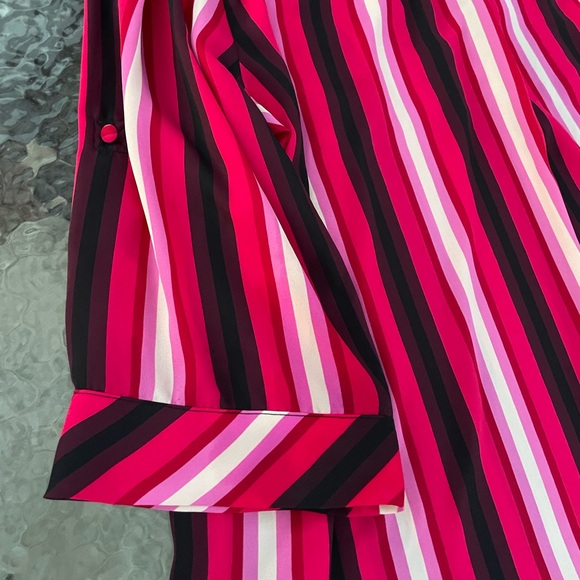 Torrid Harper Georgette 3/4 Sleeve Striped Blouse Size 3X - Picture 8 of 10